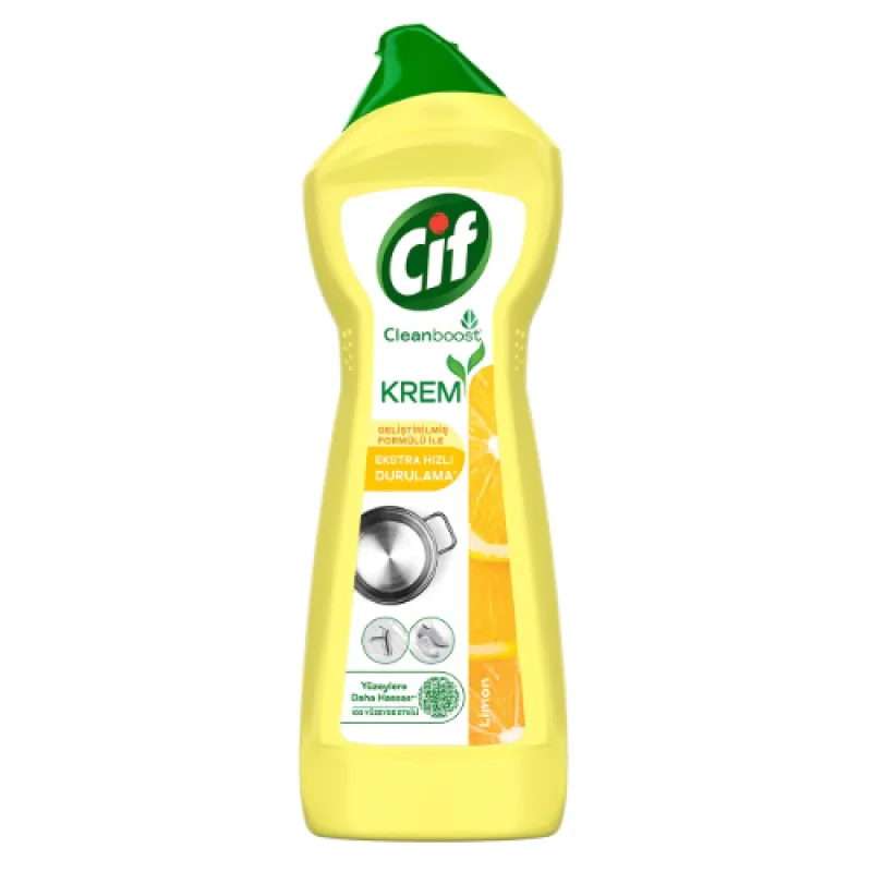 CIF cream 500 ml Lemon - liquid scouring cream yellow