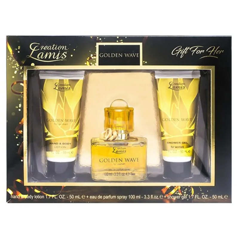 LAMIS Men's Gift Set 3/1 Golden Wave (aftershave balm 50ml+perfume 100ml+bath 50ml)