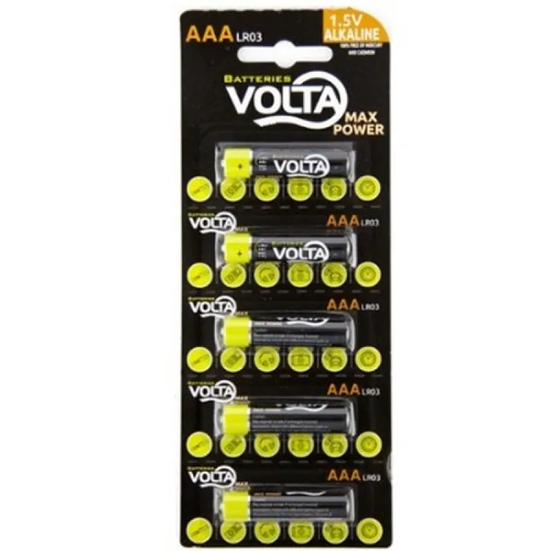 VOLTA Alkaline Batteries 1.5V AAA LR03 10/1 - on blister pack
