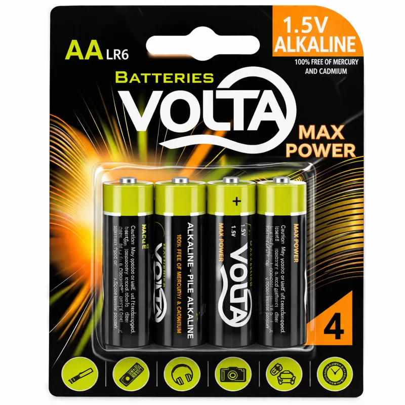 VOLTA Alkaline Batteries 1.5V AA LR6 4/1