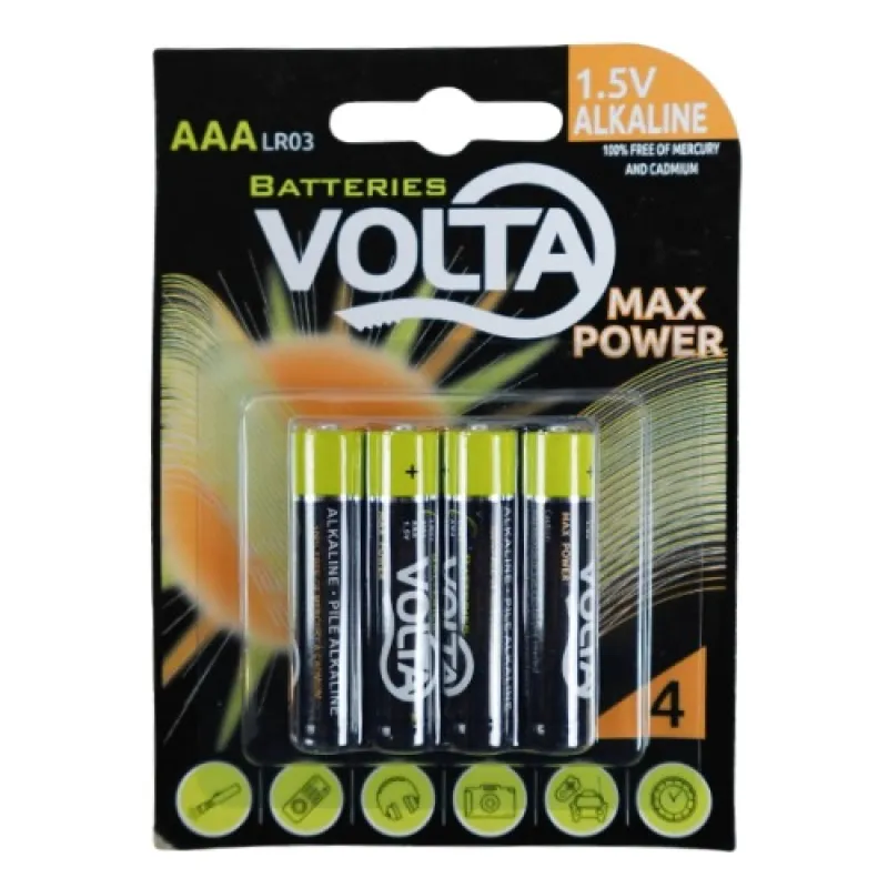 VOLTA Alkaline Batteries 1.5V AAA LR03 4/1