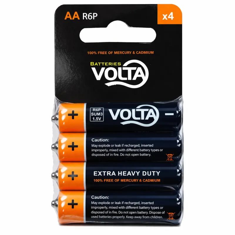 VOLTA Heavy Duty batteries 1.5V AA R6P 4/1