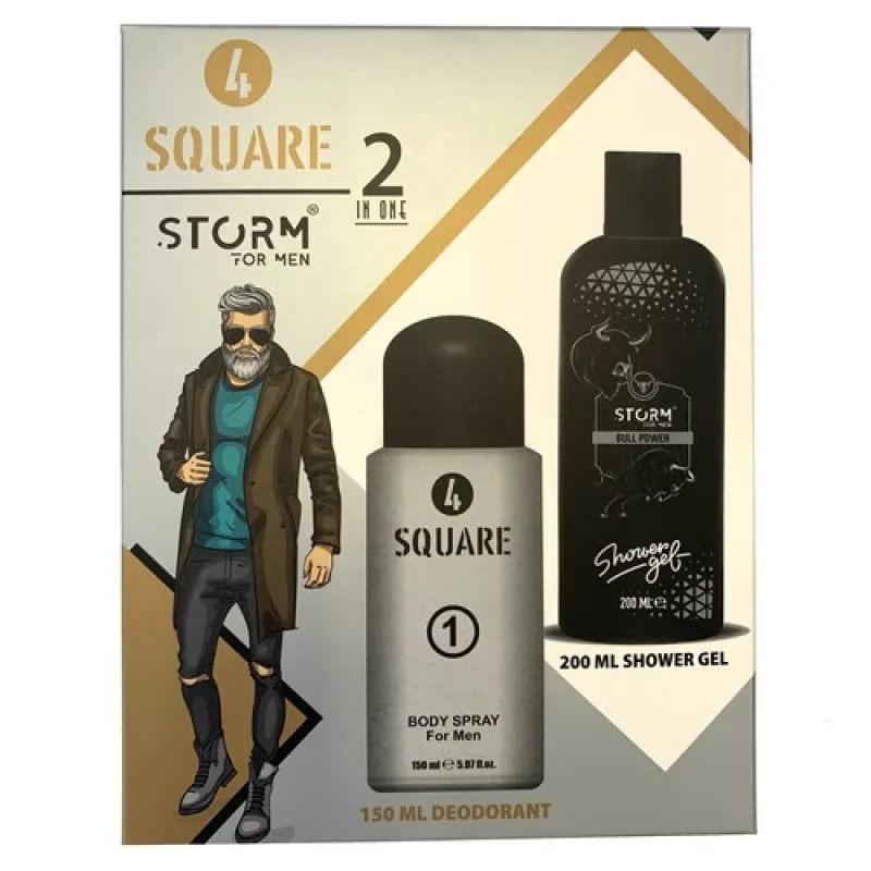 4 SQUARE men's set 2/1 One (deo spray 150ml + bath 200ml)