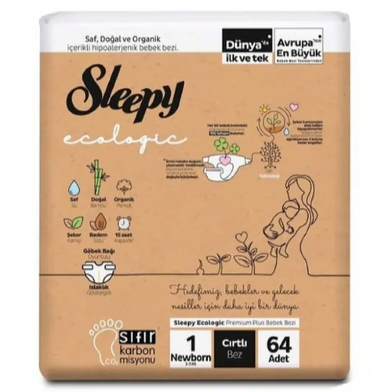 SLEEPY Diapers Ecologic double Jumbo Newborn 1 - 64 pcs 2-5 kg