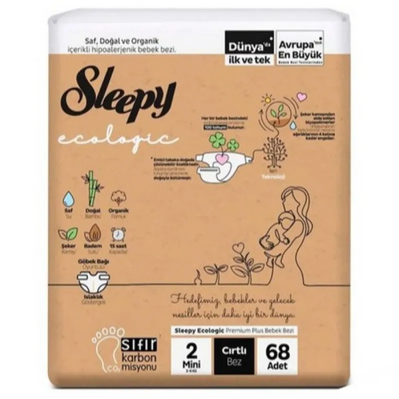 SLEEPY Diapers Ecologic double Jumbo Mini 2 - 68 pcs 3-6 kg