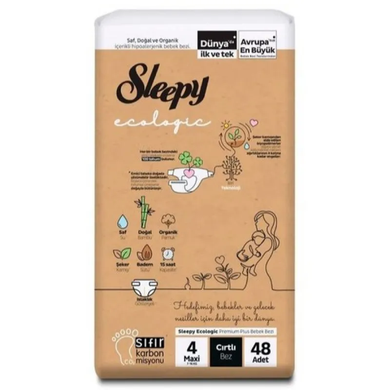 SLEEPY Diapers Ecologic double Jumbo Maxi 4 - 52 pcs 7-16 kg