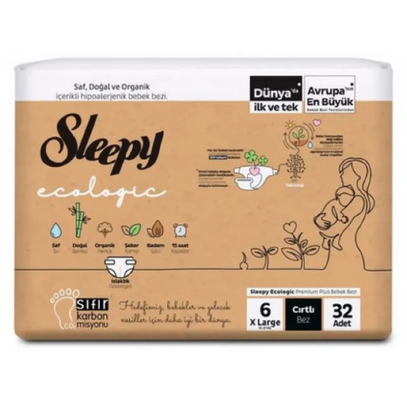 SLEEPY Diapers Ecologic double Jumbo XL 6 - 32 pcs 15-27 kg