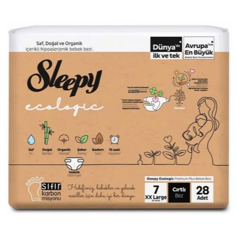 SLEEPY Diapers Ecologic double Jumbo XXL 7++ - 28 pcs -20 - 30 kg