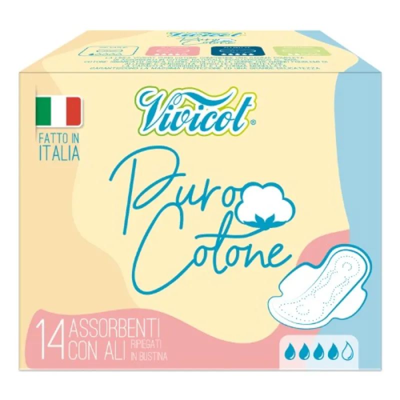 VIVICOT menstrual pads for day Puro Cotone 14/1