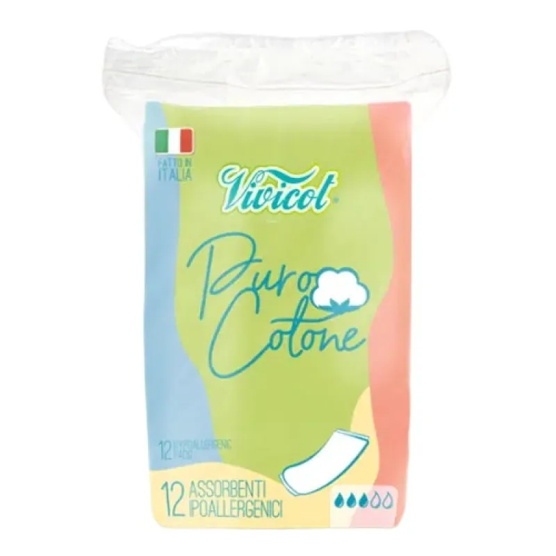 VIVICOT menstrual pads anatomical Puro Cotone 12/1