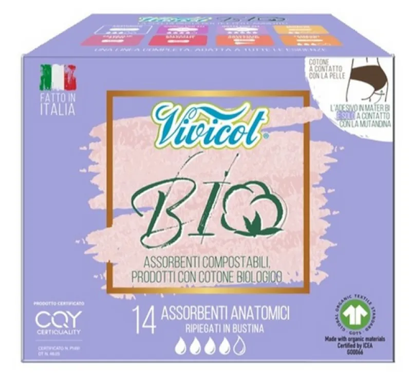 VIVICOT menstrual pads anatomical BIO 14/1