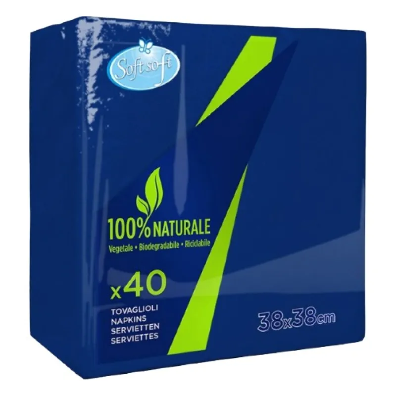 SOFT SOFT Napkins 38x38 2-ply 40/1 BLUE