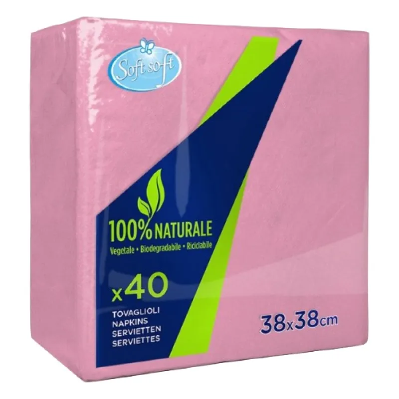 SOFT SOFT Napkins 38x38 2-ply 40/1 PINK