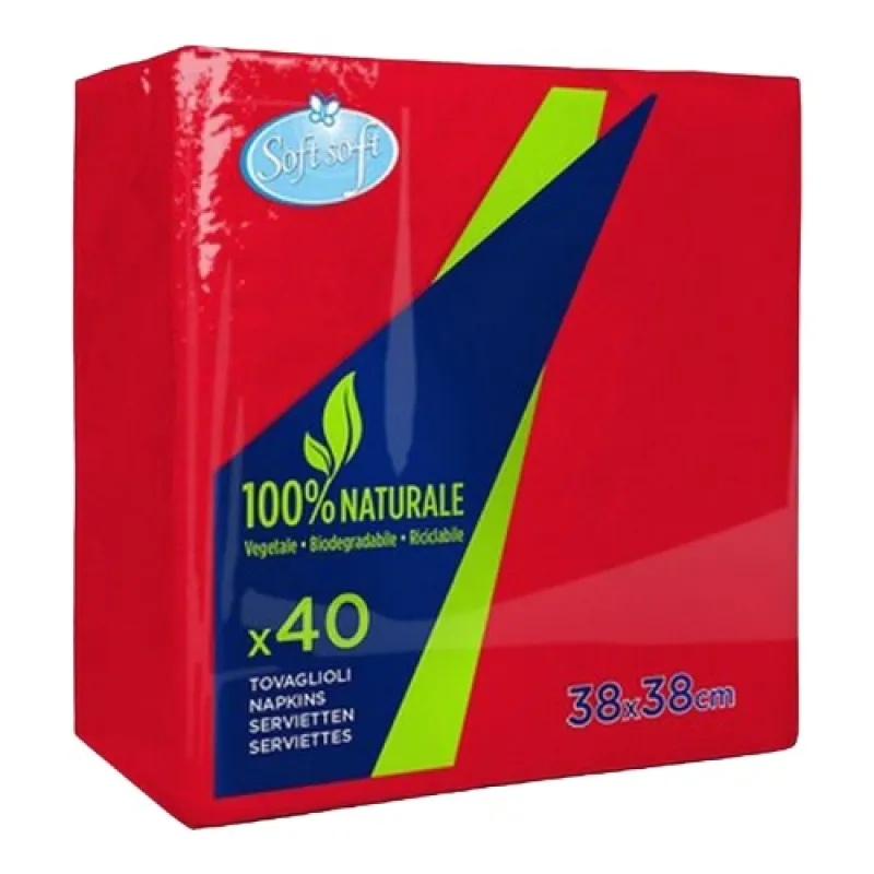 SOFT SOFT napkins 38x38 2-ply 40/1 RED