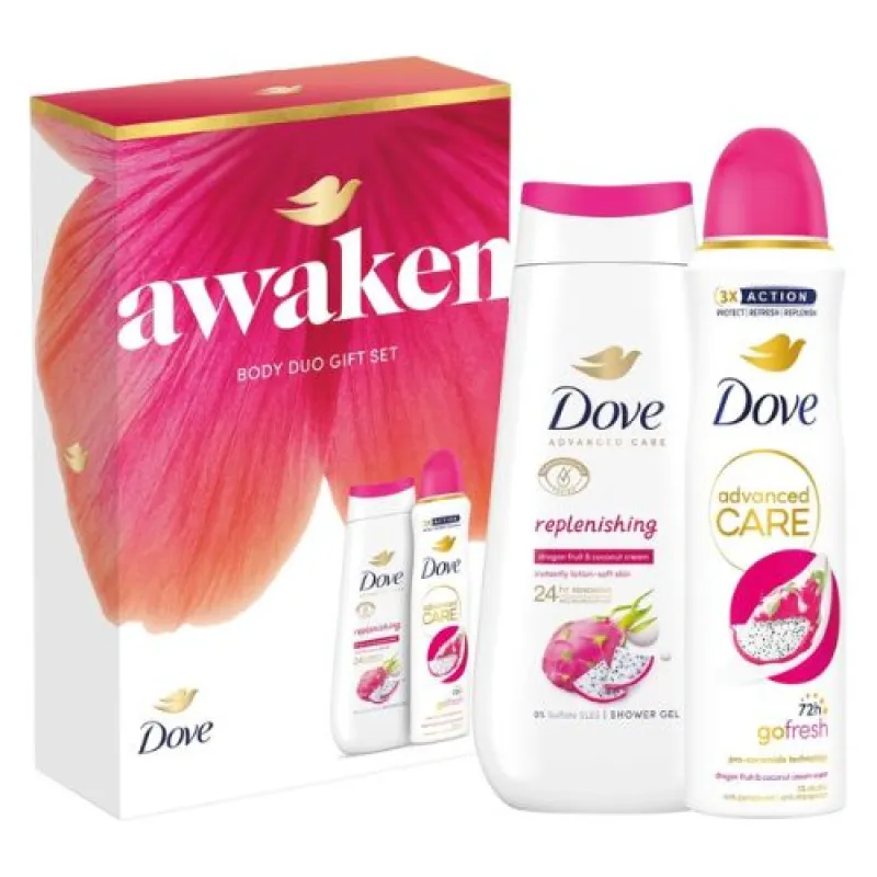 DOVE Women's Set 2/1 Awaken (bath 225 ml Replenishing + deodorant 150 ml Advanced Care)