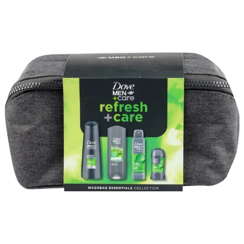 DOVE Men's Set 4/1 Refresh + toiletry bag (bath 250 ml Extra Fresh + deodorant 150 ml Extra Fresh + shampoo 250 ml Fresh Clean + stick 50 g Extra)