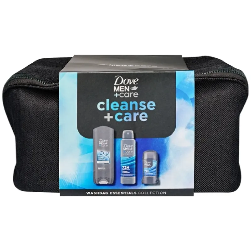 DOVE Men's Set 3/1 Cleanse + toiletry bag (bath 250 ml Clean Comfort + deodorant 150 ml Clean Comfort + stick 50 g Clean)