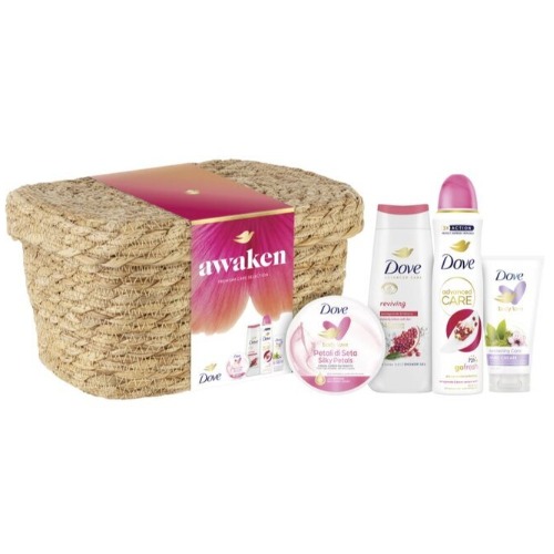 DOVE Women's set 4/1 Awaken + basket (deodorant 150 ml + bath 225 ml + lotion 300 ml + cream 75 ml)