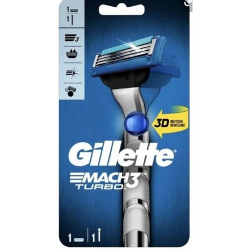 GILLETTE (080) MACH 3 TURBO razor + 1 cartridge