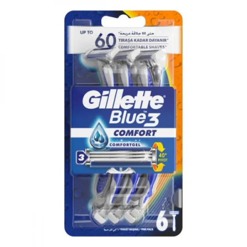 GILLETTE (294) Blue 3 razors 3-blade 6/1