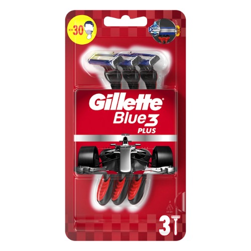 GILLETTE (130) Blue 3 PLUS razors 3-blade 3/1