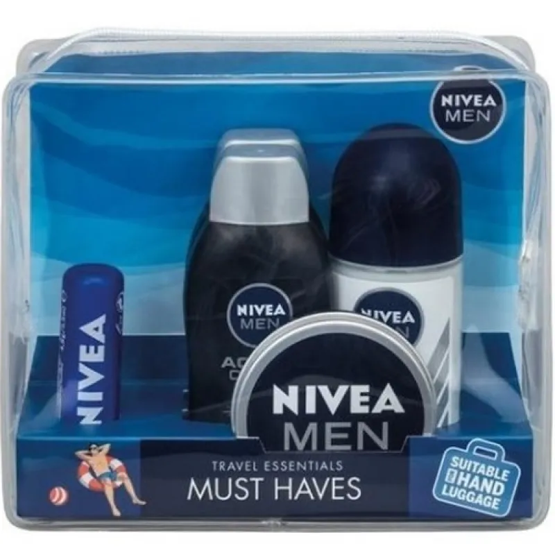 NIVEA Travel Set Must Haves 5/1 (bath 2x50 ml + Roll-on 50ml + cream 30ml + Labello 4.8 g)