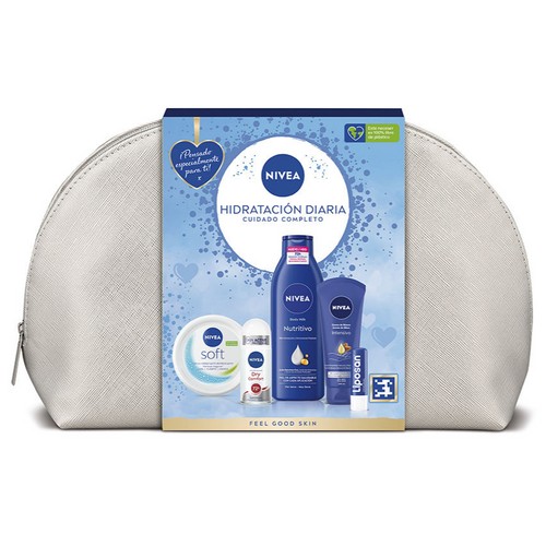 NIVEA Women's Set 5/1 Diaria (body lotion 250ml + Soft cream 100ml + hand cream 100ml + roll-on 50ml + Labello 5.5ml)