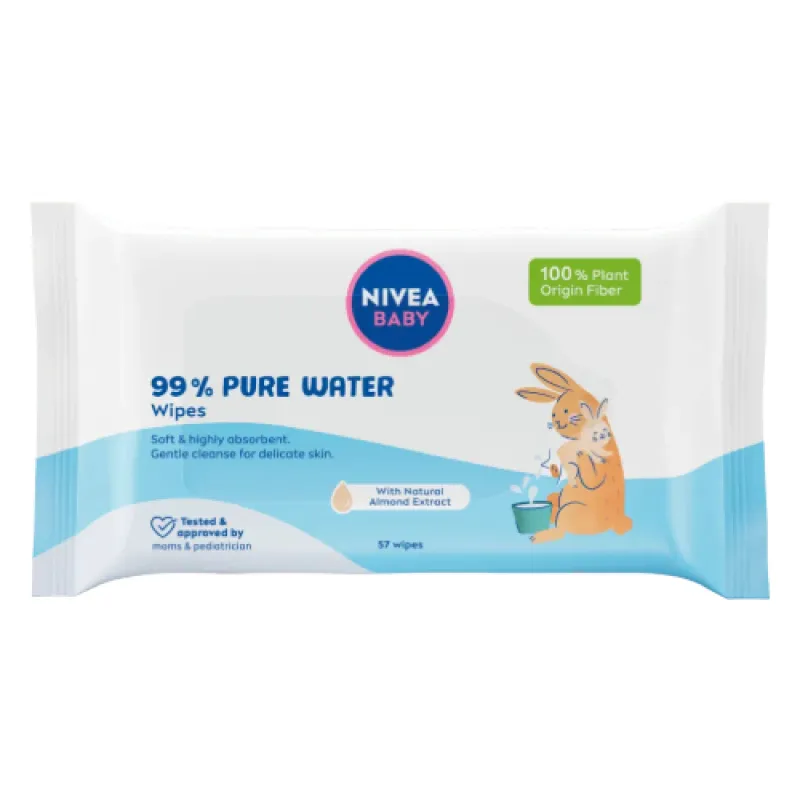 NIVEA baby wet wipes 57 pcs Pure Water