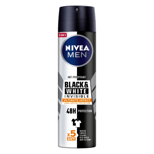 NIVEA men's deodorant 150ml Invisible B&W Ultimate Impact Protect