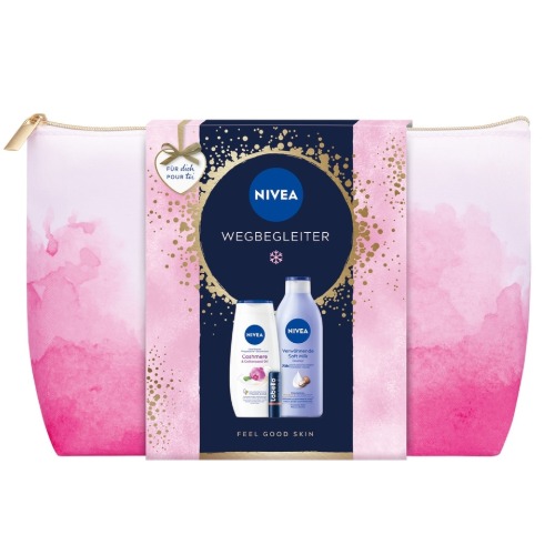NIVEA Women's Gift Set Wegbegleiter 3/1 (body milk 400ml + bath 250ml + labello 4.8g)