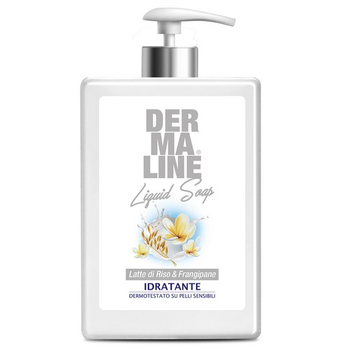 DERMALINE liquid soap 500ml Latte di riso e Frangipane