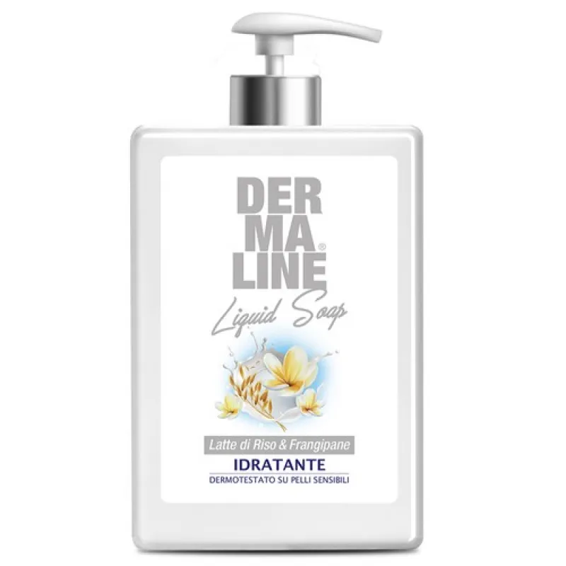 DERMALINE liquid soap 500ml Latte di riso e Frangipane