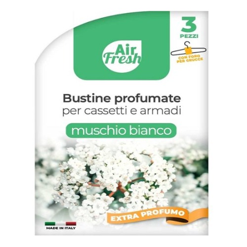 SOFT AIR FRESH wardrobe freshener sachet 3/1 Muschio Bianco