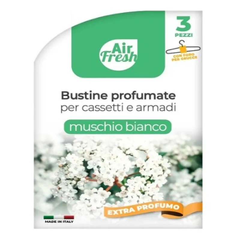 SOFT AIR FRESH wardrobe freshener sachet 3/1 Muschio Bianco