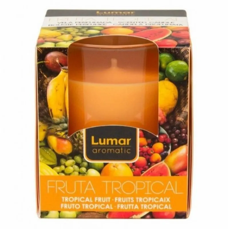 LUMAR Scented Candle 125g decorative glass Tropical Fruits