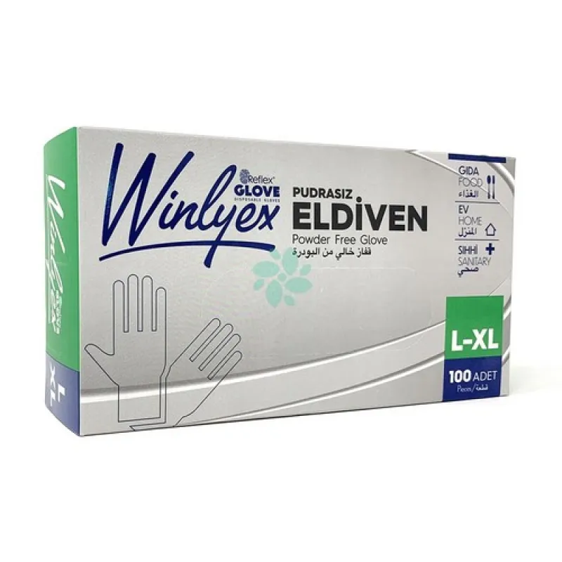 WINLYEX disposable gloves 100/1 powder-free - White/Blue