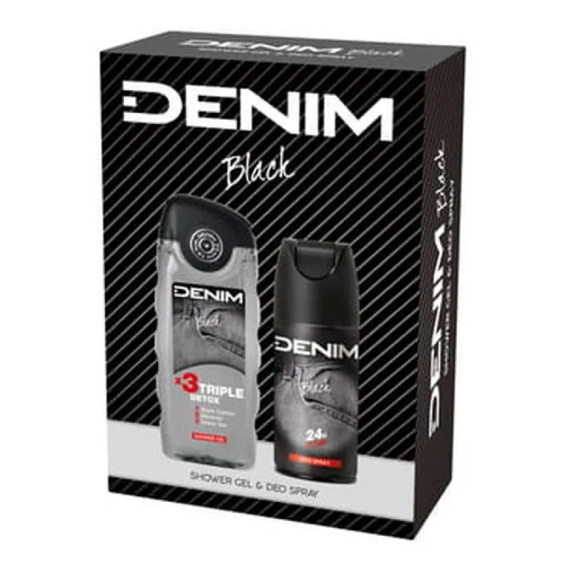 DENIM Men's Set Black 2/1 ( shower gel 250ml + deo 150ml)