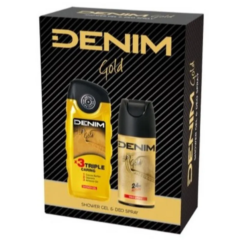 DENIM Men's Set Gold 2/1 ( shower gel 250ml + deo 150ml)