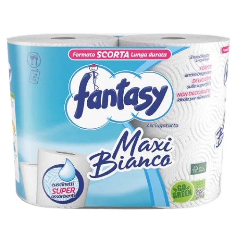 FANTASY household paper towel SUPER MAXI Bianco - 2 rolls two-ply