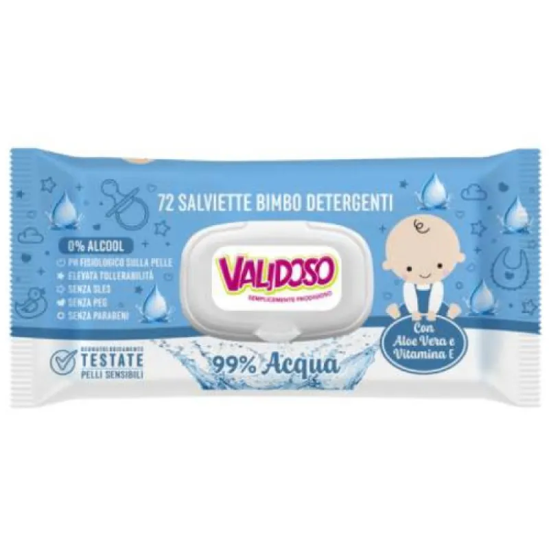 VALIDOSO Wet Baby Wipes 72/1 Acqua 99%