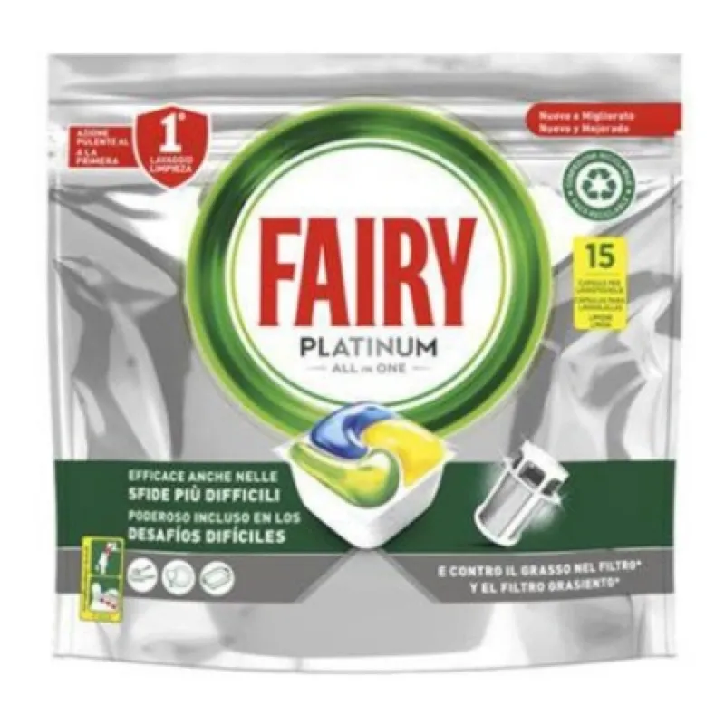 FAIRY Dishwasher Capsules 15 pcs Platinum All in One Lemon